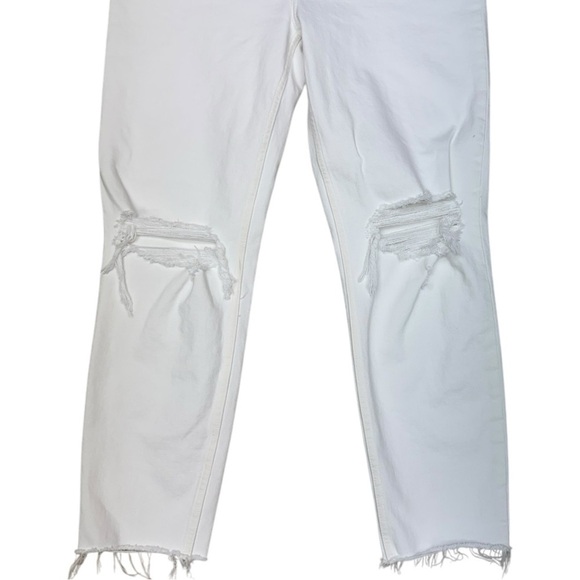 RE/DONE Jeans White Distressed Straight-Leg Jeans - Size 32 Casual White Denim - Picture 7 of 12